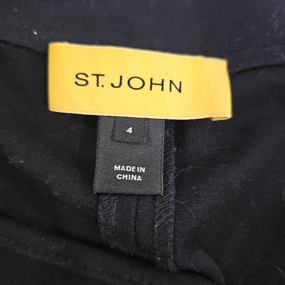 St. John Women's Black Mid Rise Ankle Ponte Legging Pants Size 4 - Picture 3 of 4